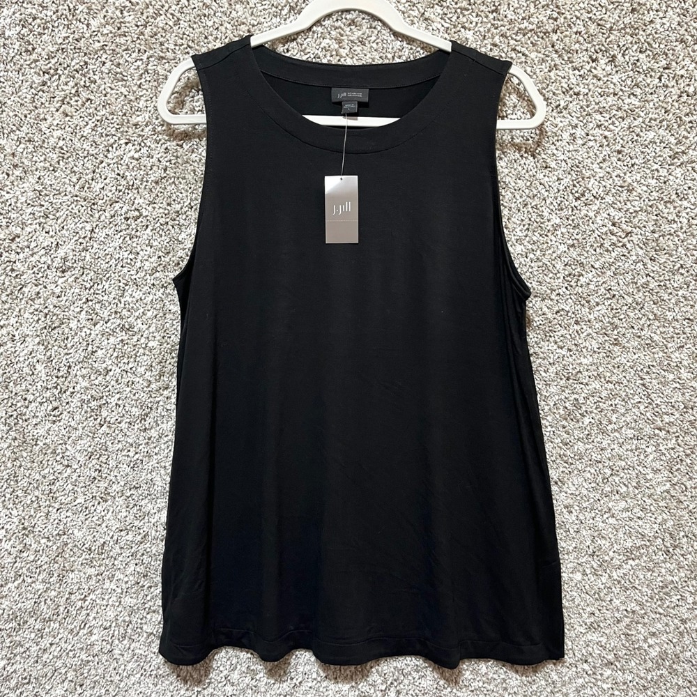 J. Jill Top Women's Large Black Wearever Collection Sleeveless Tank NWT